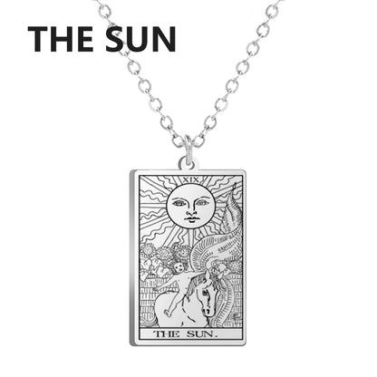 Sun Tarot Card Necklace