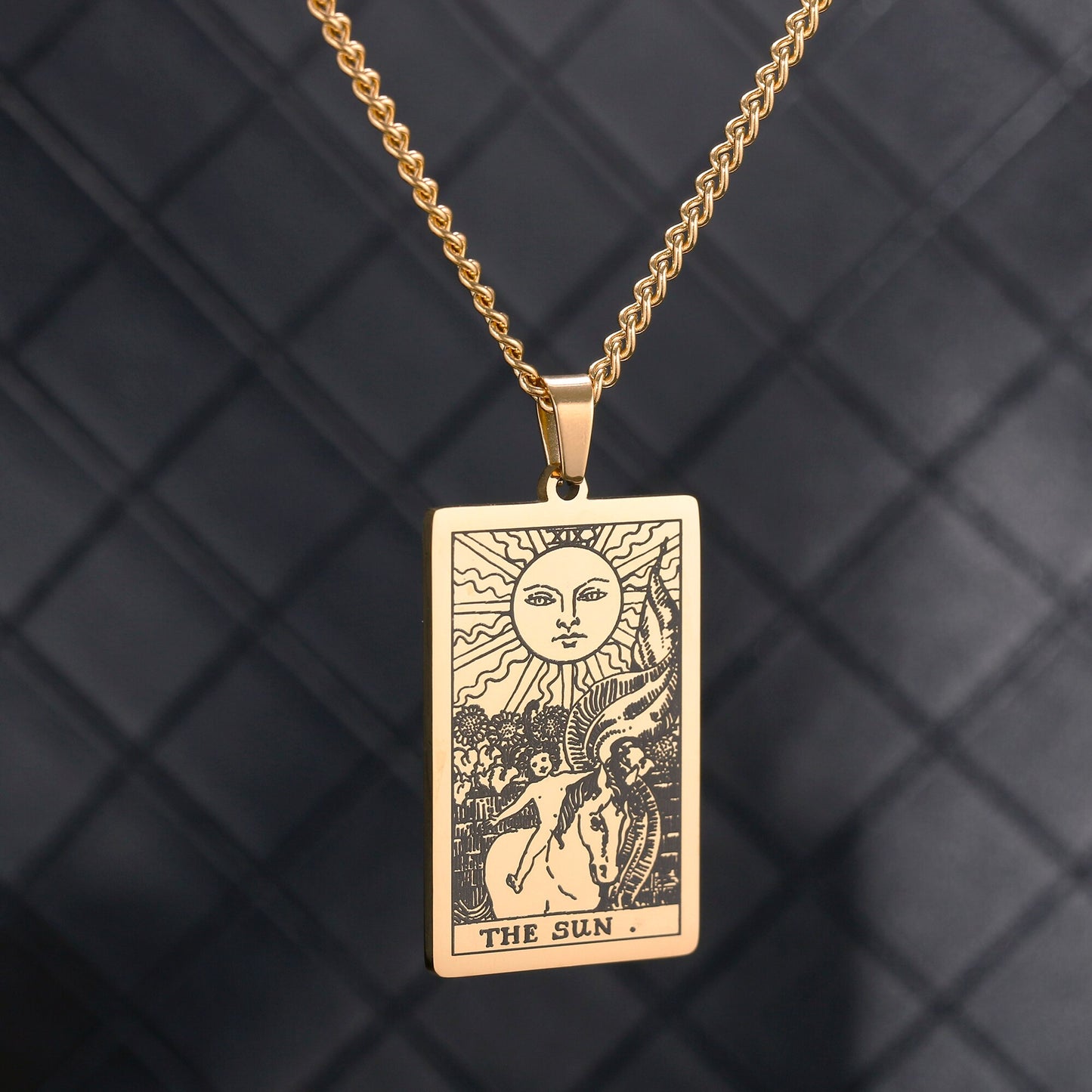 Sun Tarot Card Necklace