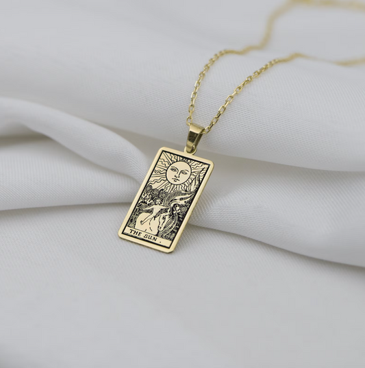 Sun Tarot Card Necklace