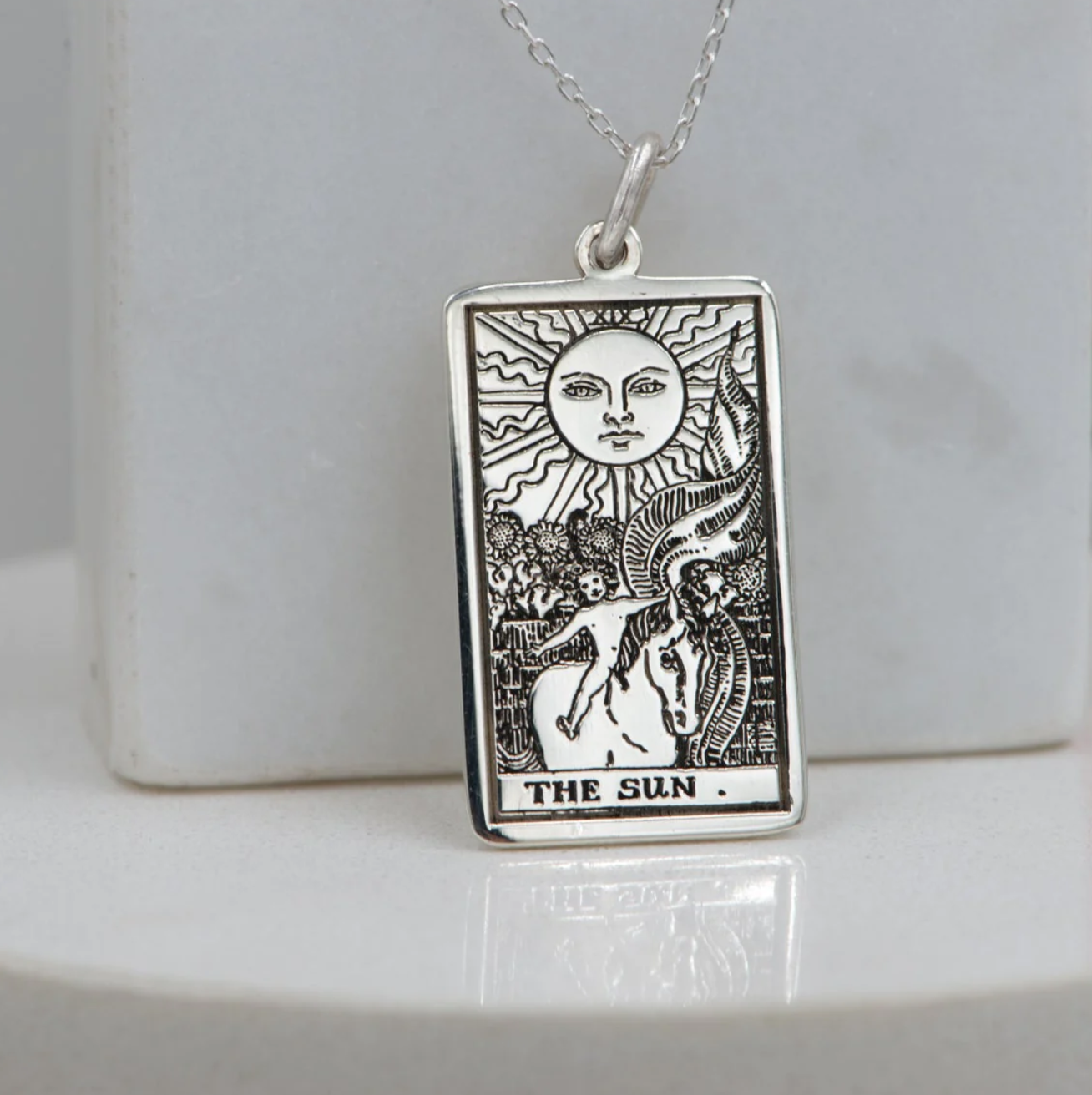 Sun Tarot Card Necklace